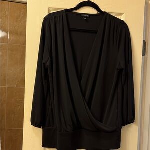 Black Wrap Blouse